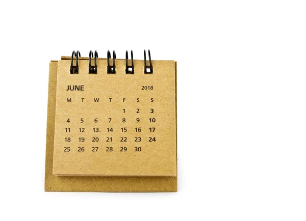 Juni. Kalendern täcker på vit. — Stockfoto