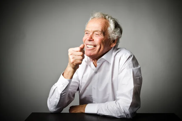 Old Man White Smiling Happy Old Man — Stock Photo, Image