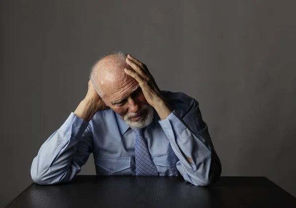 Old man in thoughts. — Stock Photo, Image