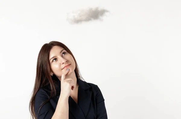 Frau und Wolke. — Stockfoto