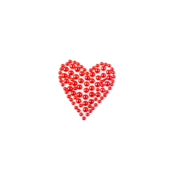 붉은 심장. 흰색 바탕에 장식용 스티커. — 스톡 사진