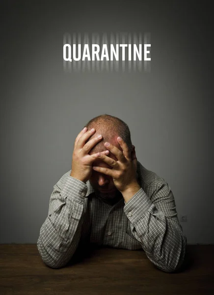 Frustrated Man Covid Man Worried Coronavirus Covid Crisis Quarantine Concept — Stock Photo, Image