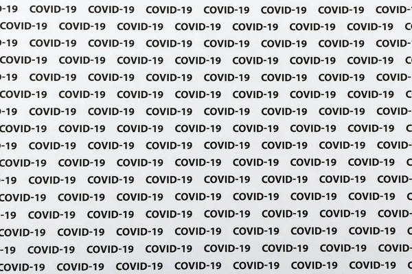 코로나 바이러스 발병에 백지에 텍스트 Covid Covid 텍스트 — 스톡 사진