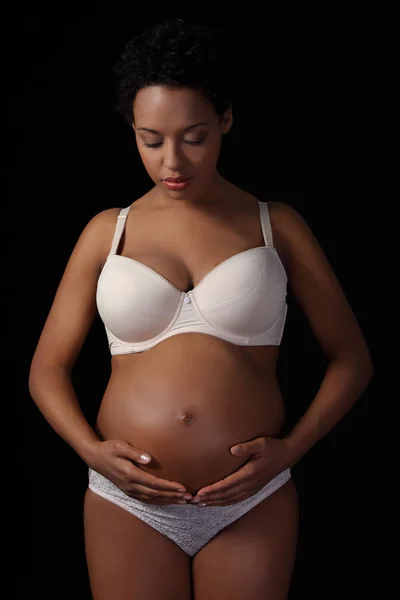 Close up of a cute pregnant belly — Stock Photo, Image