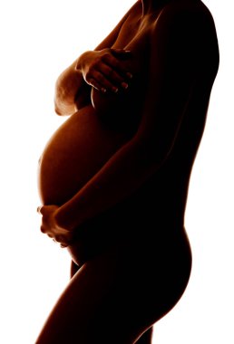 Genç hamile kadın silüeti