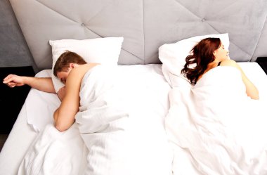 Yalan mutsuz genç Çift.