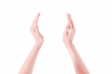 kadın sanki bir şey tutan eller.