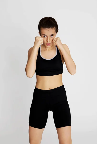 Belle fille boxe — Photo