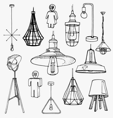 Modern izole edison çatı lambaları ayarla