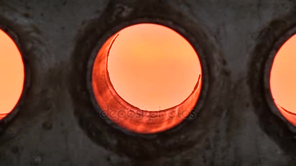Cámara de combustión en la sala de calderas — Vídeos de Stock