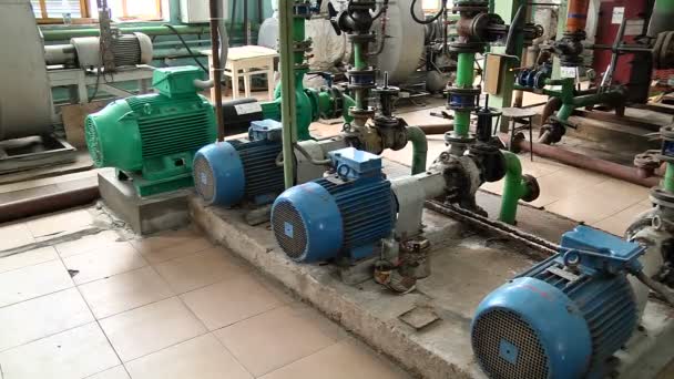Panorama of the pumping station in the boiler room — Stock Footage Panorama of the pumping station in the boiler room Stock Video