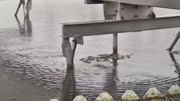 Tratamiento de aguas residuales en plantas de tratamiento de aguas residuales — Vídeos de Stock