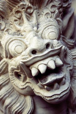 Geleneksel Bali Bali, Endonezya, iblis heykel taş.