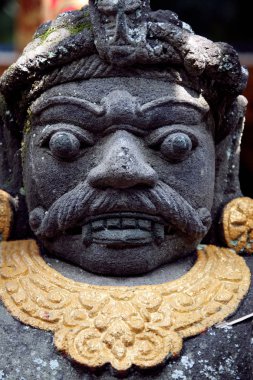 Geleneksel Bali Bali, Endonezya, iblis heykel taş.