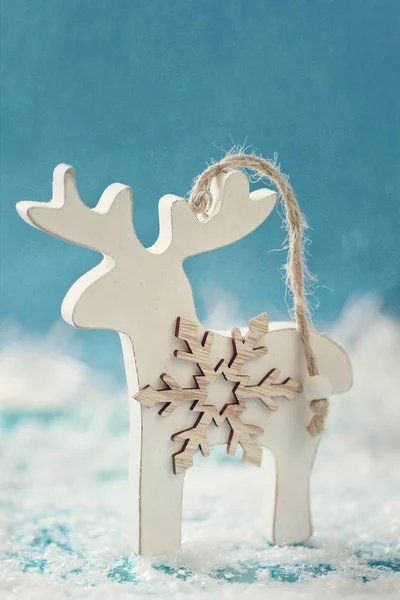 Wooden toy reindeer — Stock Photo, Image