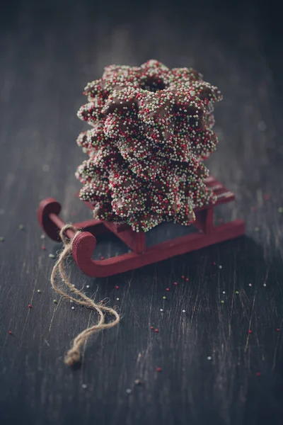 Noel kartı. Noel gingerbread . — Stok fotoğraf