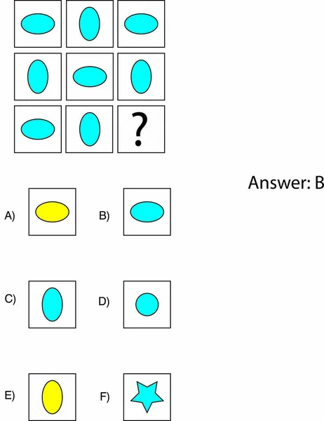 Matrici Domande Intelligence Test Intelligenza — Vettoriale Stock