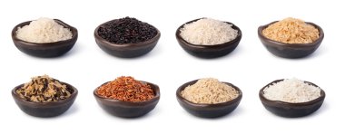 Beyaz bir arka plan üzerinde izole pirinç kümesi