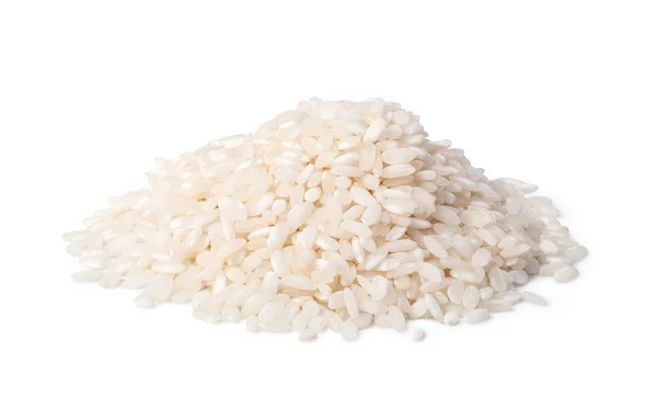 Arborio-Reis isoliert auf weißem Hintergrund — Stockfoto