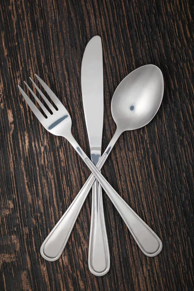 Tenedor, cuchara y cuchillo —  Fotos de Stock
