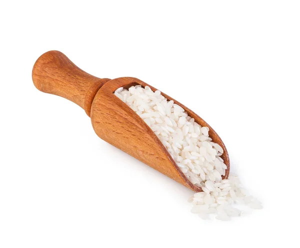 Arroz arborio isolado sobre fundo branco — Fotografia de Stock