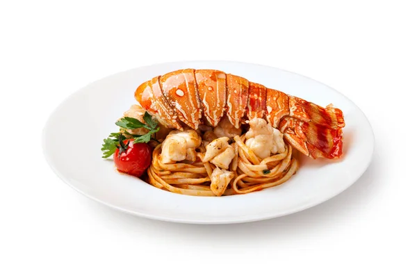 Hummer spaghetti, italienska rätter — Stockfoto