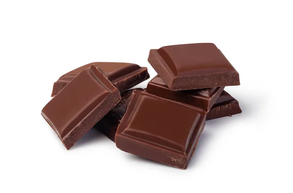 Chiudere una tavoletta di cioccolato isolata su fondo bianco — Foto Stock