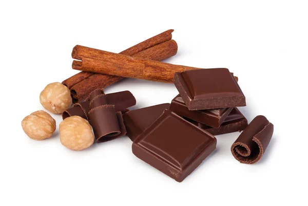 Close up a chocolate bar isolated on white background — Stock Photo, Image