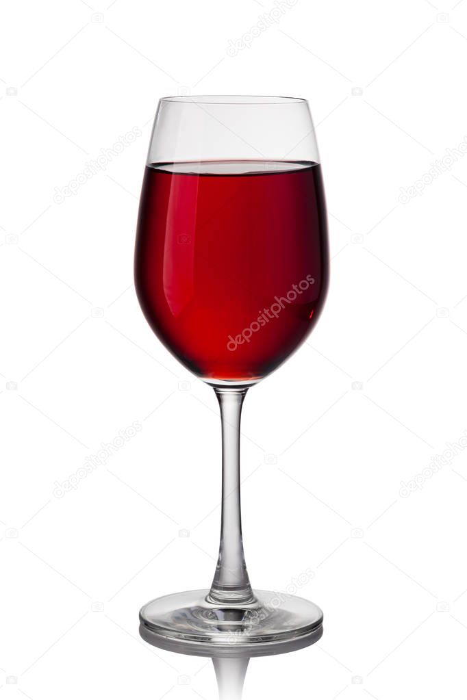 red wine glass isolated on a white background