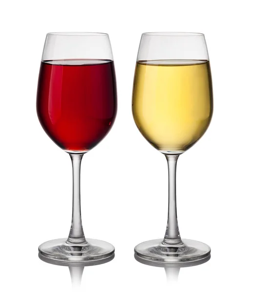 Ποτήρι κρασί κόκκινο και λευκό — Φωτογραφία Αρχείου