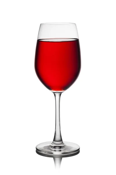 Verre à vin rouge isolé sur fond blanc — Photo