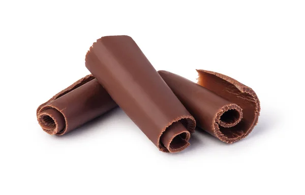 Virutas de chocolate sobre fondo blanco — Foto de Stock