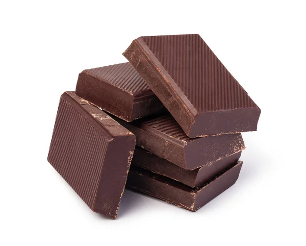 Fechar uma barra de chocolate isolada no fundo branco — Fotografia de Stock