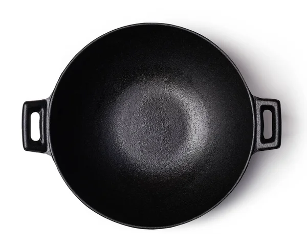 Iron wok isolated on white background — Stock Photo, Image