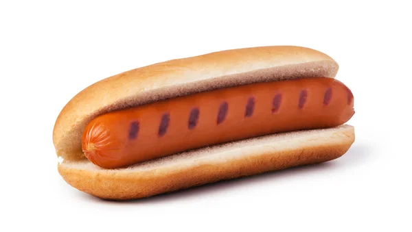 Hot dog su sfondo bianco — Foto Stock