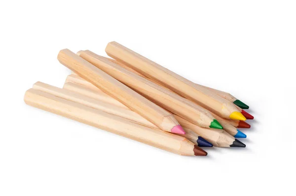 Barevné tužky, izolované na bílém — Stock fotografie