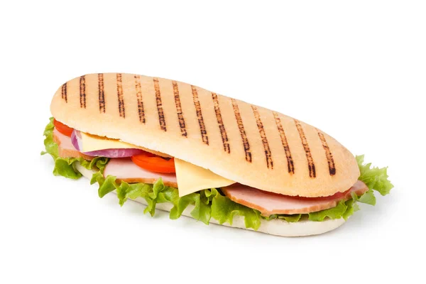 Sandwich izolat pe fundal alb — Fotografie, imagine de stoc