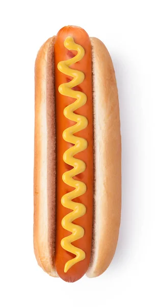 Hot dog met mosterd — Stockfoto