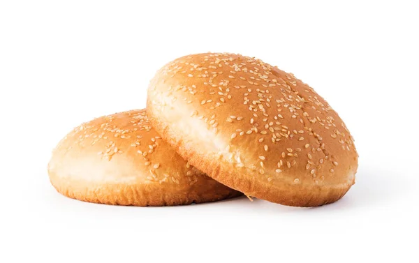 Hamburger brood op witte achtergrond — Stockfoto