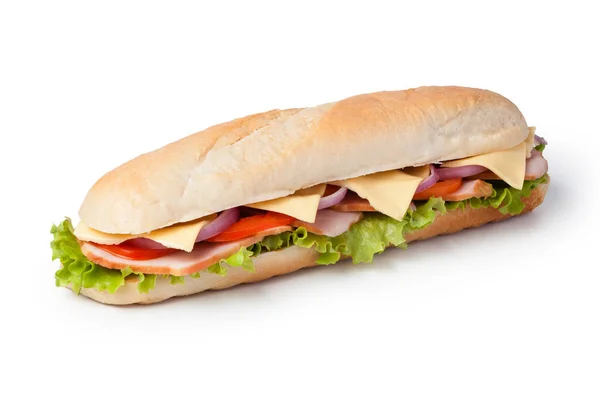 Sandwich diisolasi pada latar belakang putih — Stok Foto