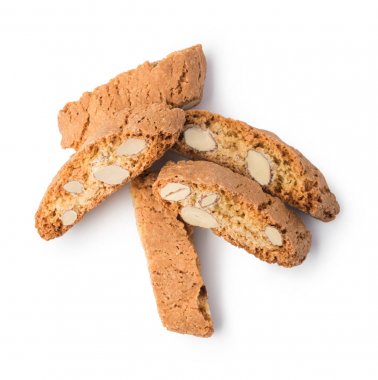 beyaz zemin üzerine cantuccini kurabiye