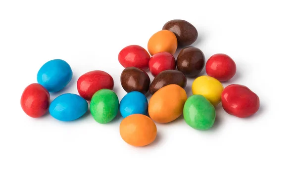 Красочные шоколадные кнопки на белом фоне — стоковое фото