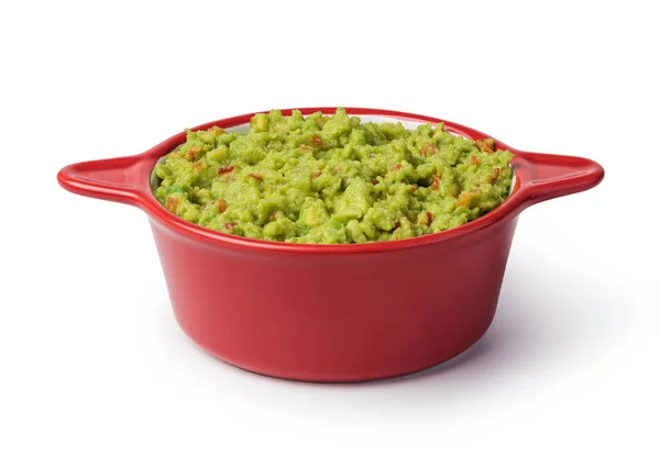 Guacamole in a bowl on a white background — Stock Photo, Image