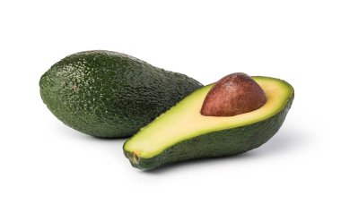 Avokado beyaz üzerine izole