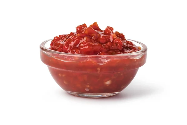Kom met salsa saus — Stockfoto