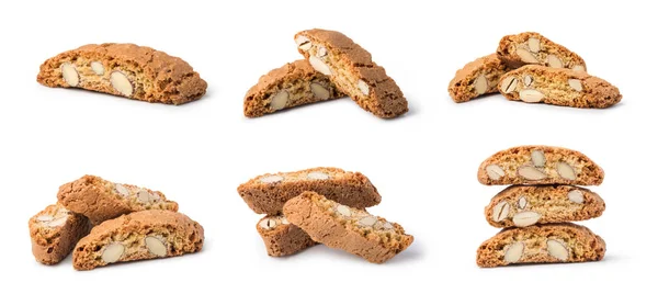 Cantuccini-Kekse auf weißem Hintergrund — Stockfoto