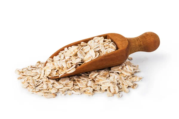 Copos de avena aislados sobre fondo blanco — Foto de Stock