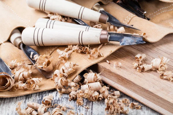 Wood carving tools — Stock Photo, Image