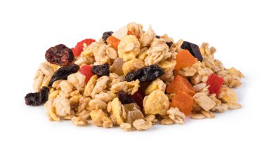 Beyaz arka plan üzerinde izole müsli