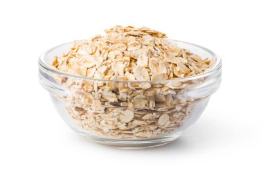 Beyaz arka plan üzerinde izole yulaf gevreği